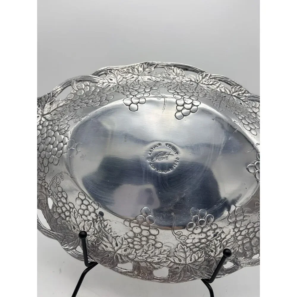 Arthur Court Oval Grape Serving Tray Dish 1990 Signed 13